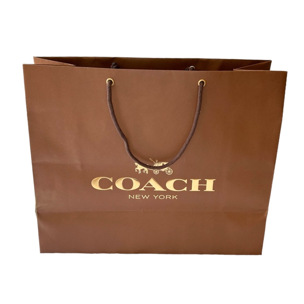 2013 COACH New York Brown With Gold Print Paper Shopping Bag